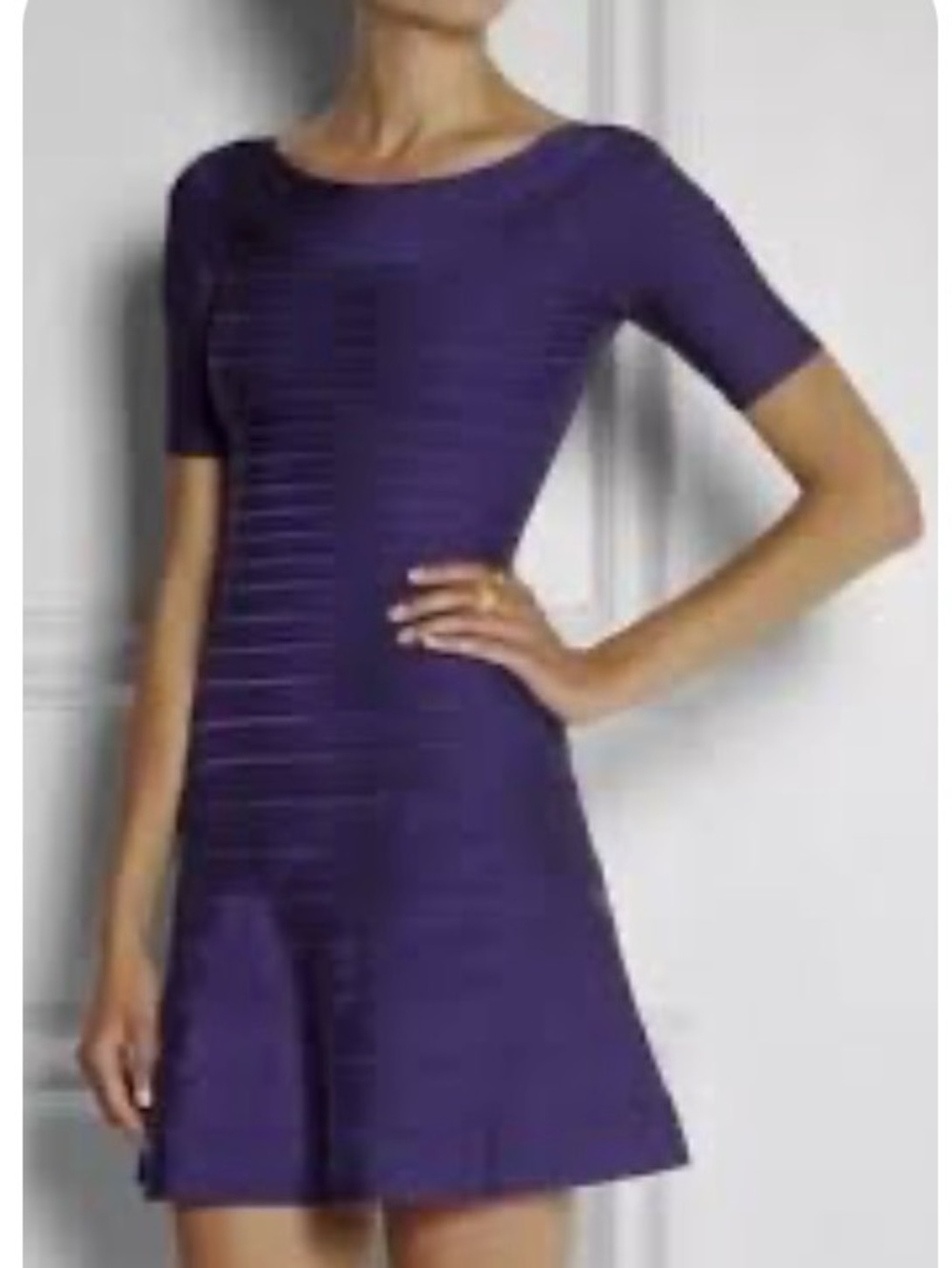 NWOT Herve Leger Lisa Purple Bandage Dress Size Large